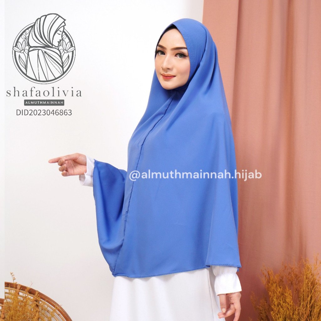 XL NONPAD SYARI WOLFIS PREMIUM KHIMAR KERUDUNG HIJAB JILBAB WOLPIS ADEM - Gambar 4