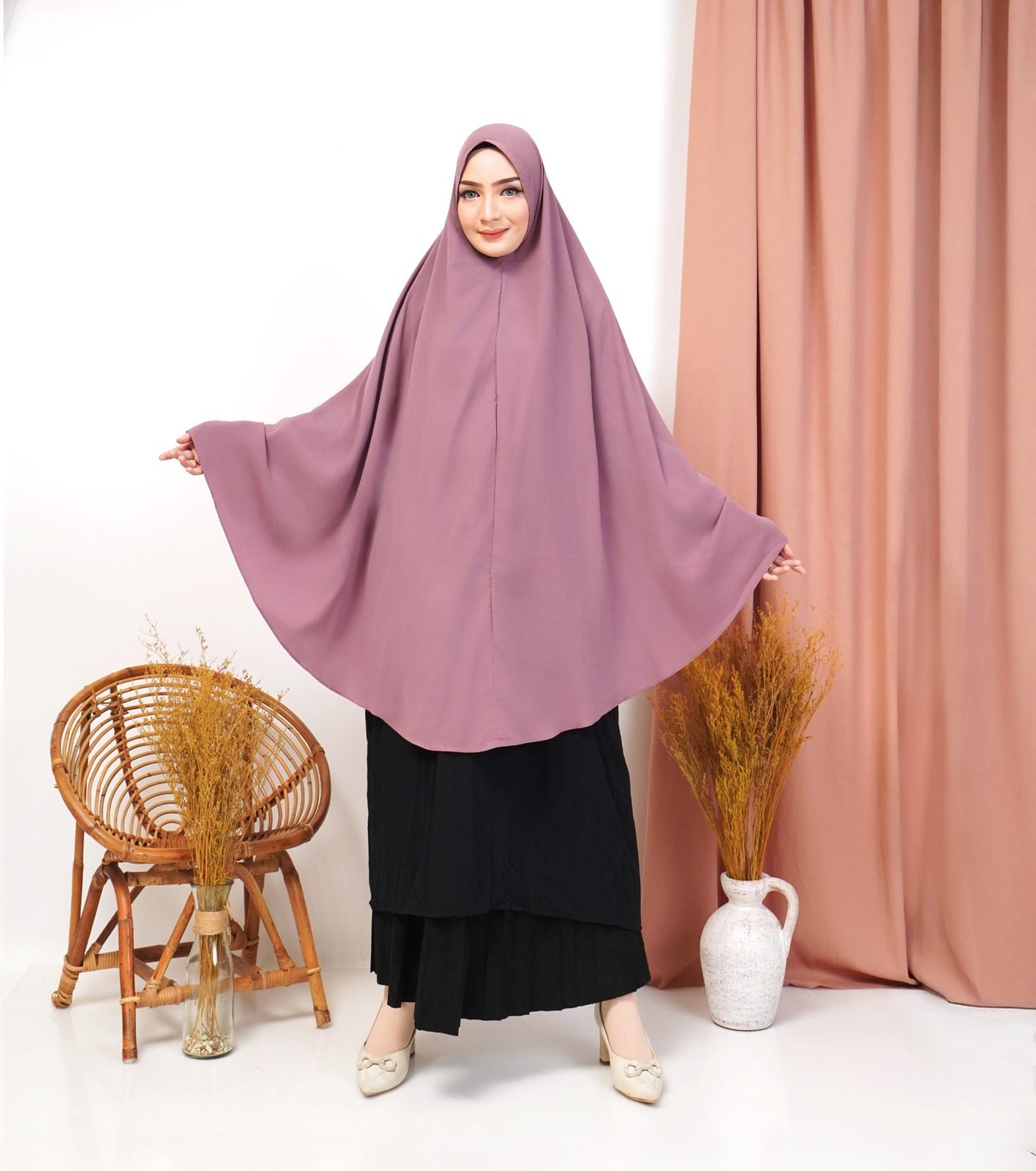 Khimar Almuthmainnah warna mauve